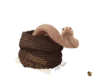 The Western Hognose can puff and hiss making themselves look like a cobra. So here we have a toxic anaconda hognose puffing his cheeks in "Cobra Mode"! Add this adorable piece to your collection. Cobra Hognose