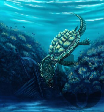 This painting features the Dragon Turtle, a mythological creature of Chinese origin. The dragon turtle combines two important celestial creatures in Chinese mythology. This ruler of the ocean has confiscated a chest of gold for himself. I wanted to capture the essence of the mystical ocean in this piece. It was painted digitally. Prints are available in a variety of sizes and prices. Dragon Ruler of the Deep